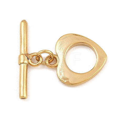 Heart Brass Toggle Clasps KK-G548-43G-05-1