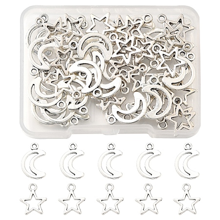 50Pcs 2 Styles Tibetan Style Alloy Charms TIBEP-FS0001-29AS-1
