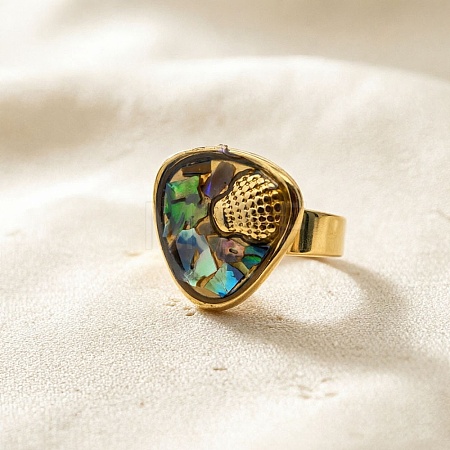 304 Stainless Steel Resin Cuff Open Rings RE-E001-02G-1