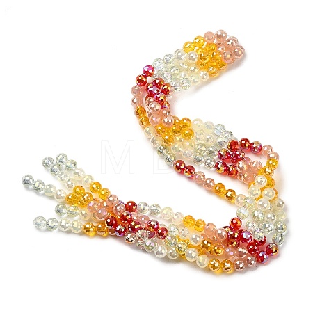 Electroplate Glass Beads Strands EGLA-D300-06-8mm-09-1