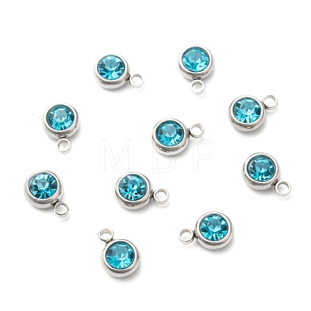 201 Stainless Steel Rhinestone Charms STAS-S068-12-1