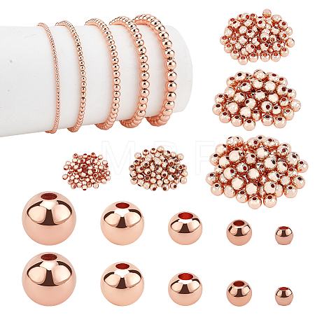 300Pcs 5 Sizes Brass Beads KK-PH0001-73RG-1