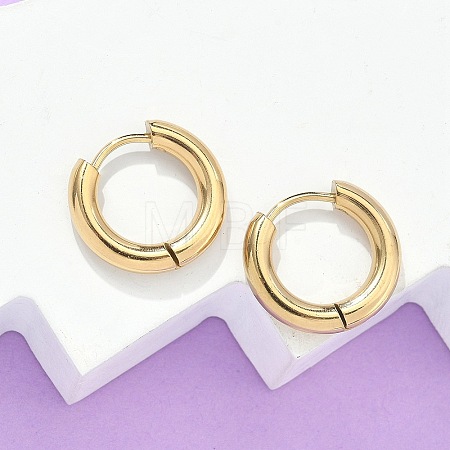 Ion Plating(IP) 304 Stainless Steel Huggie Hoop Earrings X-EJEW-F111-16mm-G-1