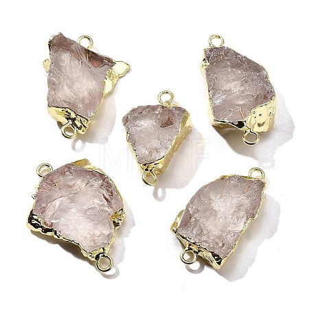 Raw Rough Natural Dyed Quartz Crystal Links Connector Charms G-K189-04LG-06-1