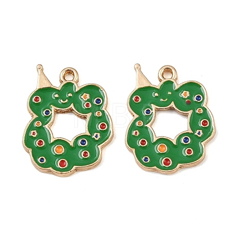 Christmas Alloy Enamel Pendants ENAM-I081-01KCG-03-1