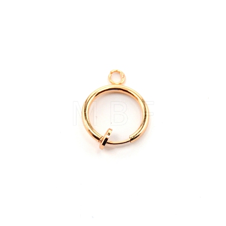 Brass Clip-on Hoop Earring Findings KK-WH0047-02B-1
