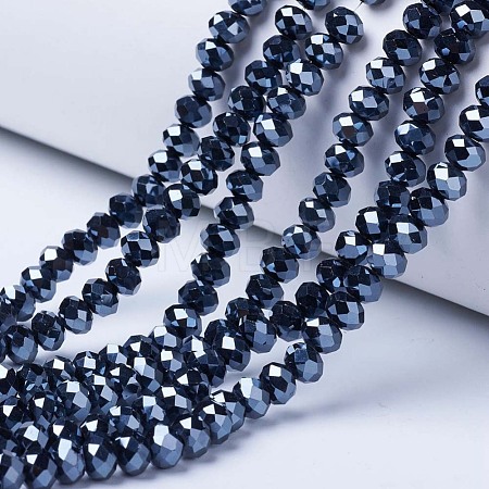 Electroplate Glass Beads Strands EGLA-A034-P4mm-A18-1