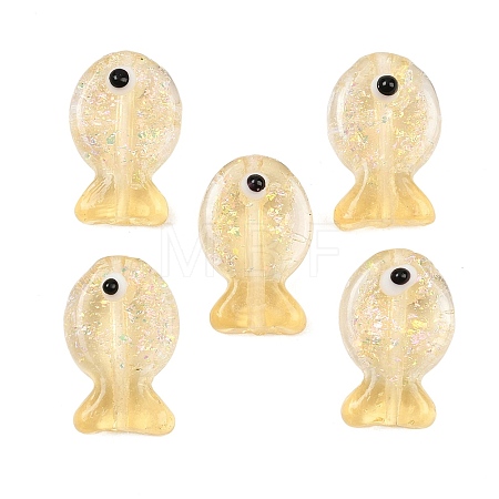 Handmade Foil Lampwork Fish Beads FOIL-Z001-01K-1