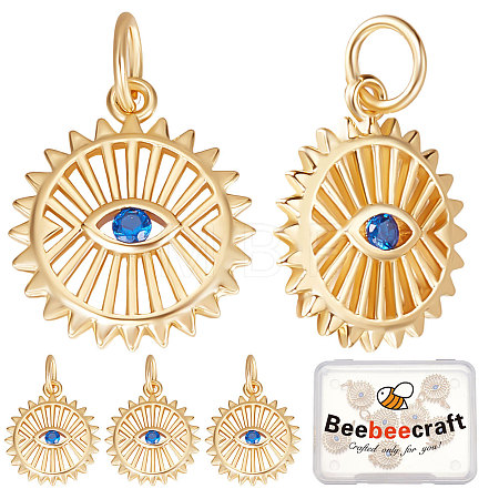 8Pcs Brass Micro Pave Cubic Zirconia Charms KK-BBC0004-71-1