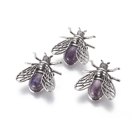 Natural Amethyst Brooches G-A176-D04-1-1