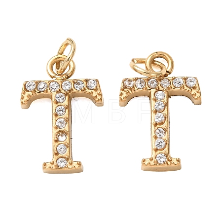 304 Stainless Steel with Crystal Rhinestone Charms RB-CBA5270-11G-T-1