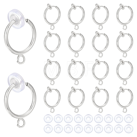 28Pcs Brass Clip-on Hoop Earring Findings KK-ME0001-30S-1