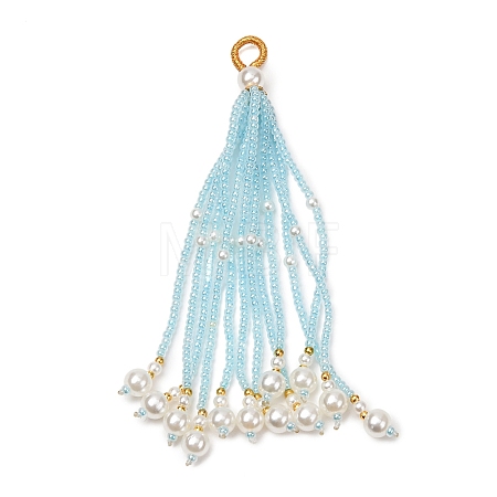 Plastic Beaded Big Pendants PL-CBA0279-01A-1