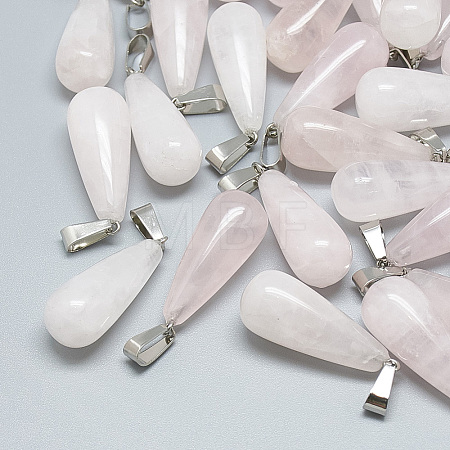 Natural Rose Quartz Pendants X-G-T081-21-1