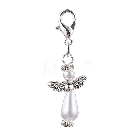 Plastic Imitation Pearl Pendant Decorations HJEW-JM01695-1