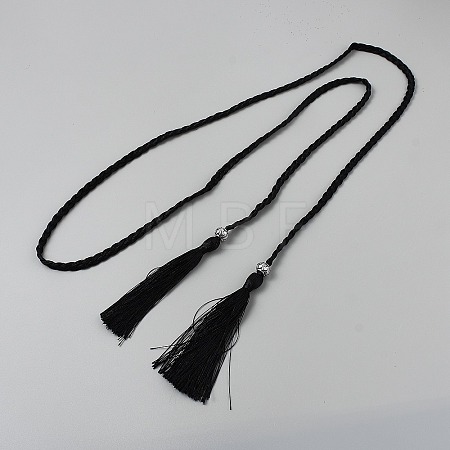 Polyester Tassel Chain Belts for Pants AJEW-WH20070-008-1