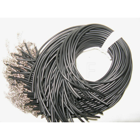 Black Rubber Necklace Cord Making RCOR-D002-B-1