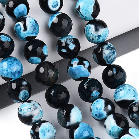 Dyed & Heated Natural Fire Crackle Agate Beads Strands G-N359-01B-05-1