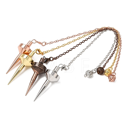 Brass Pointed Dowsing Pendulums with Chain KK-CBA168E-01-1