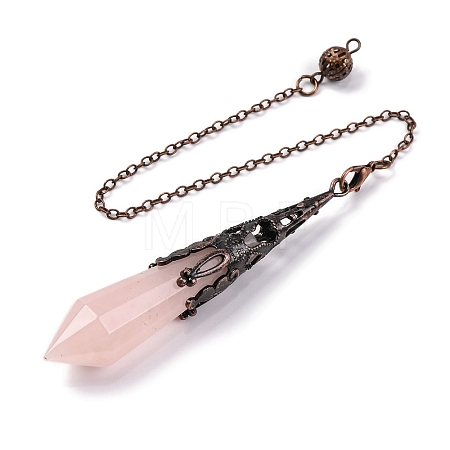 Natural Rose Quartz Pointed Dowsing Pendulum Big Pendants G-H285-06R-A22-1