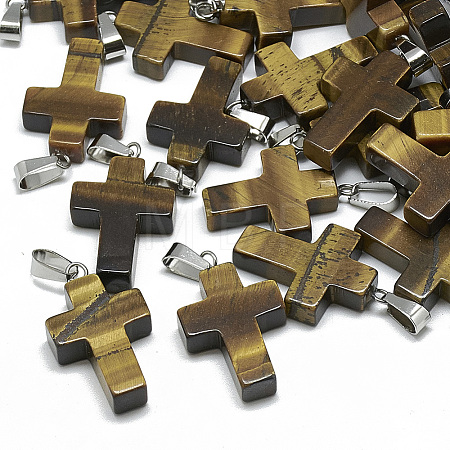 Natural Tiger Eye Pendants G-T080-01-1