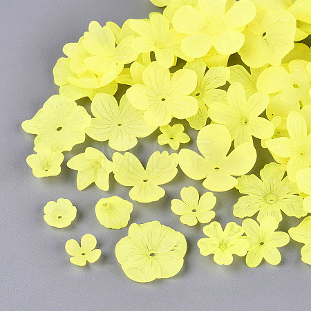 Frosted Acrylic Bead Caps KY-Q004-08F-1