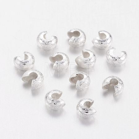 Brass Crimp Beads Covers KK-G016-S-NF-1