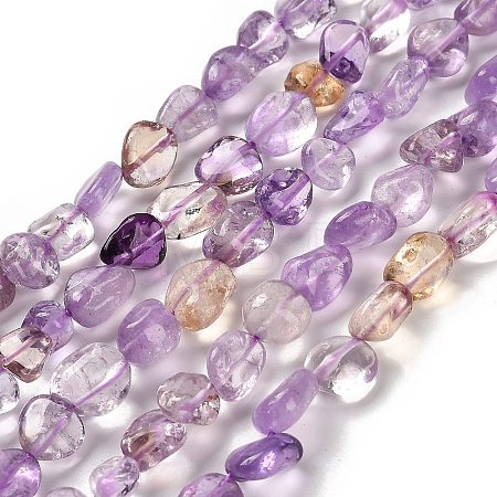 Natural Ametrine Beads Strands G-P497-01E-50-1