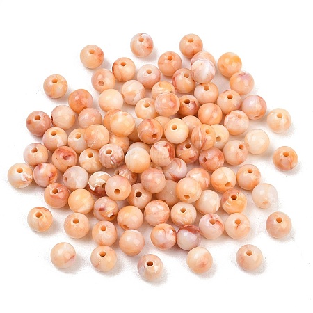 Two Tone Opaque Acrylic Imitation Gemstone Beads OACR-T033-05B-1