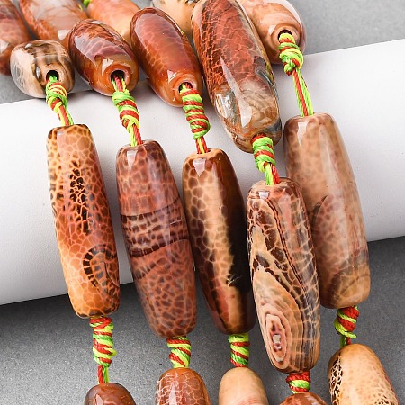 Natural Fire Crackle Agate Beads Strands G-P605-E01-01-1