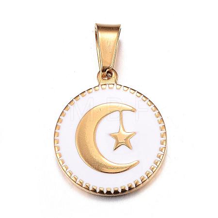 304 Stainless Steel Enamel Pendants STAS-G102-61A-1