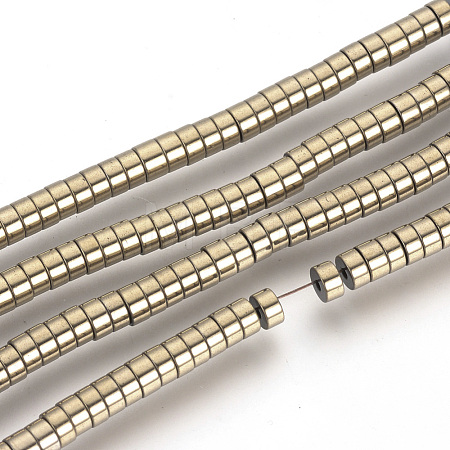 Electroplate Non-magnetic Synthetic Hematite Beads Spacers Strands X-G-Q486-73G-1