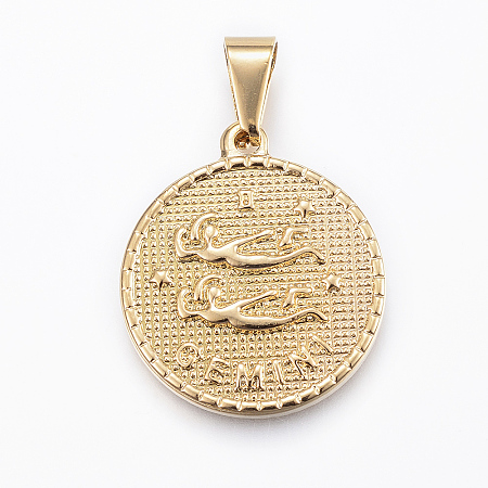 Real 18K Gold Plated 304 Stainless Steel Pendants STAS-H372-01C-1