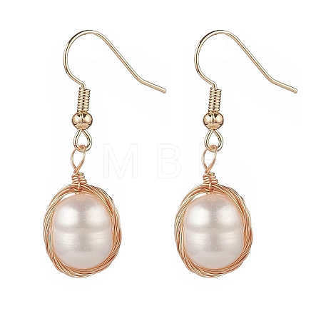 Natural Pearl Dangle Earrings EJEW-JE05167-02-1