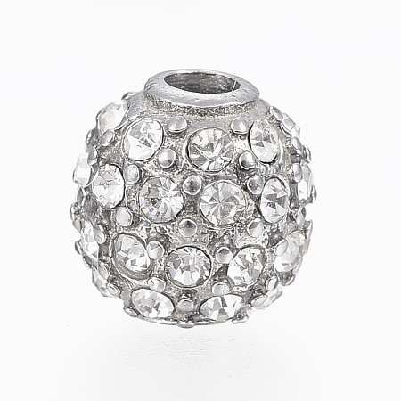 304 Stainless Steel Crystal Rhinestone Beads for DIY Projects STAS-A033-031P-1