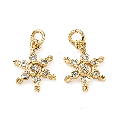Brass Micro Pave Cubic Zirconia Charms CU-CBAF0F8-17A-G-1
