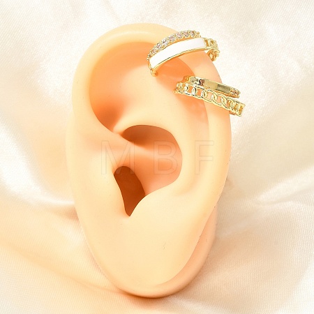 Brass Micro Pave Cubic Zirconia Cuff Earrings for Women CU-CBAE7DF-24G-1