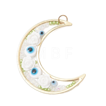 Brass Resin Pendants PALLOY-MZ01073-01-1