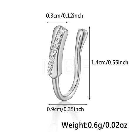 925 Sterling Silver Pave Clear Cubic Zirconia Twist Nose Rings MA2524-18-1