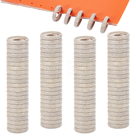 Wheat Straw Mushroom Hole Loose Leaf Ring Round Binder Discs FIND-WH0366-315B-1