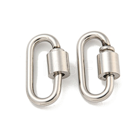 Non-Tarnish 304 Stainless Steel Screw Carabiner Lock Charms STAS-C092-01C-P-1