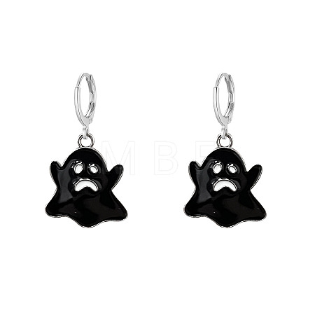 Halloween Alloy Enamel Hoop Earrings FS-WG6BEC1-06-1