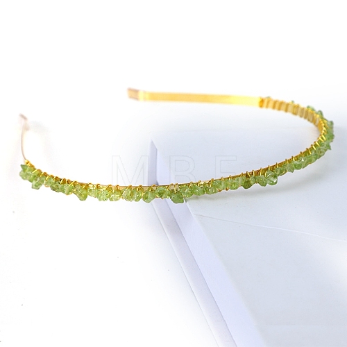 Natural Peridot Hair Bands PW-WGC1C33-12-1