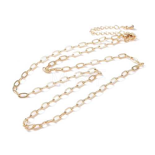 Brass Cable Chain Necklaces NJEW-H032-01G-1
