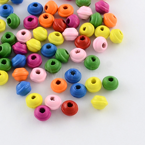 Dyed Natural Wood Beads WOOD-R249-039-1
