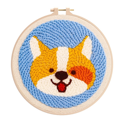 DIY Animal Pattern Punch Embroidery Beginner Kits for Beginners PW-WGCCAFD-07-1