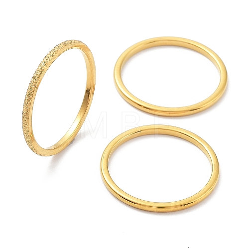 3Pcs Ion Plating(IP) 304 Stainless Steel Plain Band Rings Set RJEW-K244-02G-1