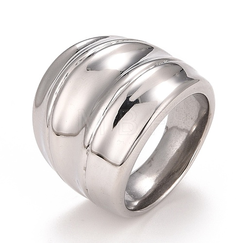 Non-Tarnish 304 Stainless Steel Textured Chunky Ring for Men Women RJEW-B040-16P-1