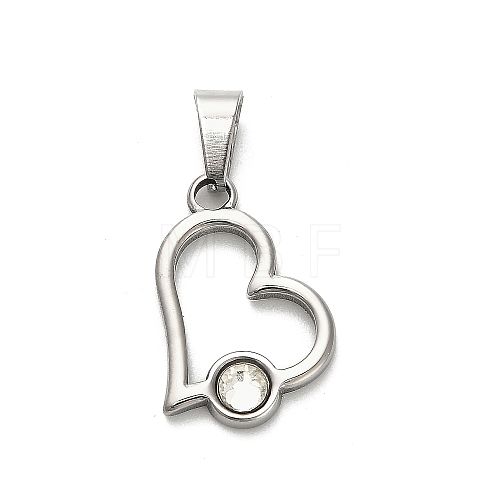 304 Stainless Steel Pendants STAS-Q343-04A-P-1