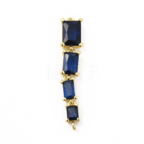 Brass Pave Cubic Zirconia Connector Charms KK-G458-01G-03-1